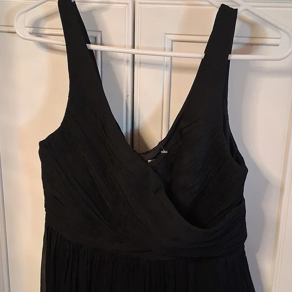 J. Crew Black Silk Chiffon Formal Dress Size 8 Petite - Picture 3 of 9